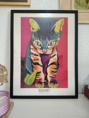 Squirt by Ron Burns Whimsical Kitten Cat FRAMED Portrait Art Print Z Gallery 24x